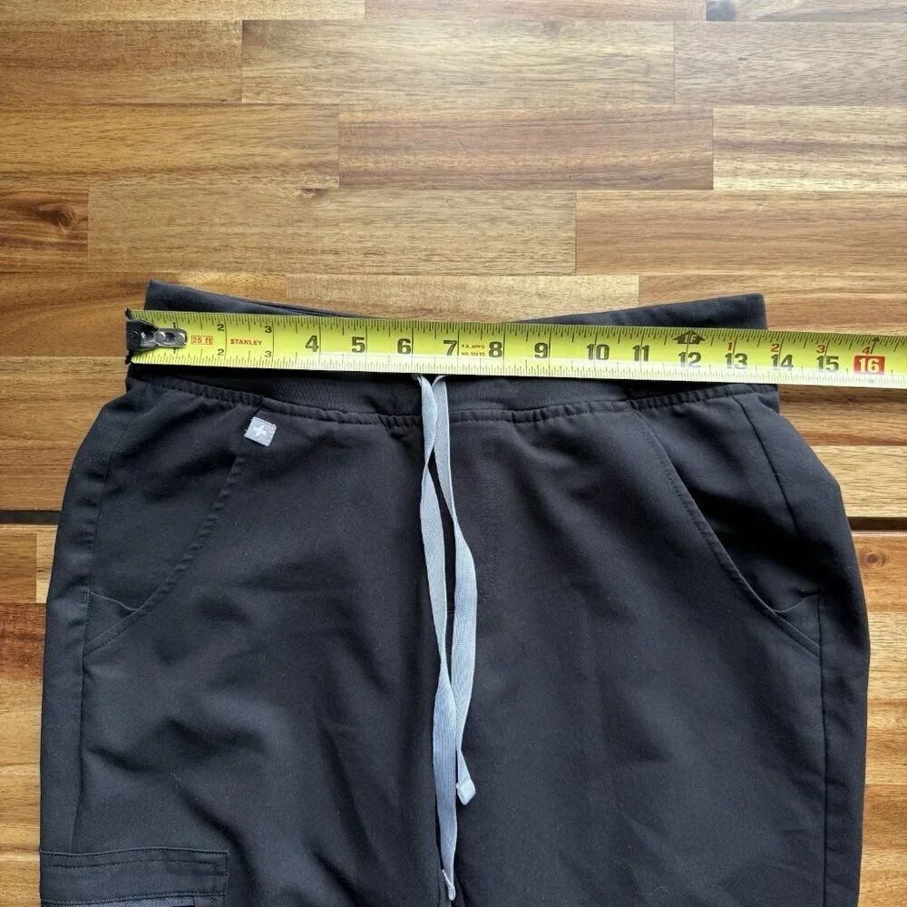 Womens FIGS Technical Collection Zamora Black Scrub Pants Joggers‎ Size XS Nurse